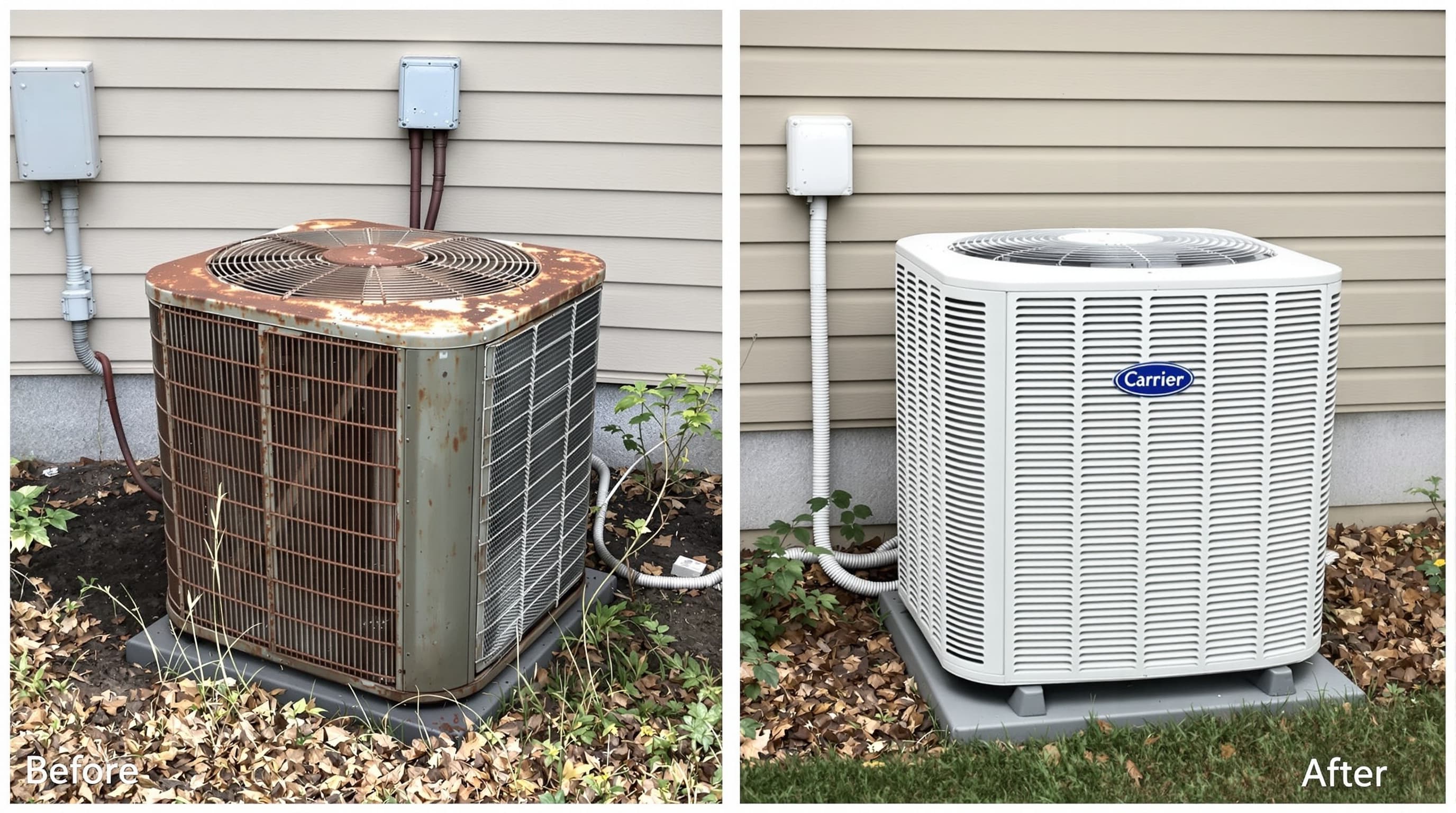 Before and after AC replacement